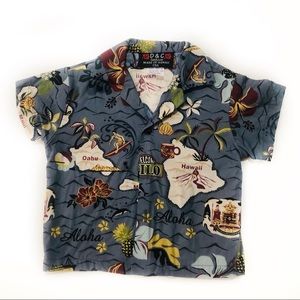 D&C Collection Hawaiian Islands Aloha Button Down